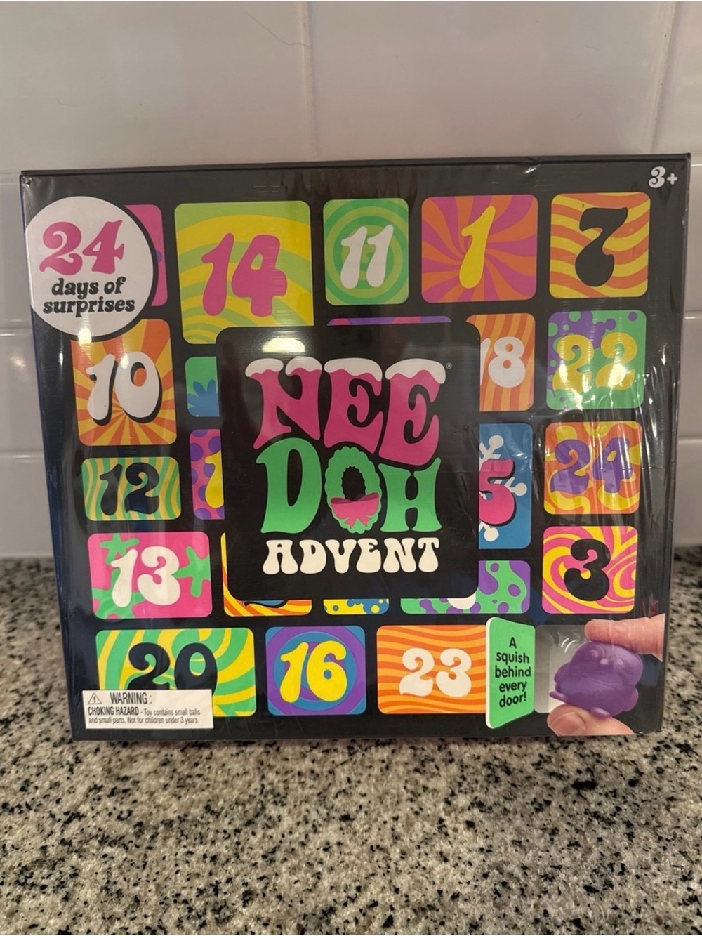 RARE! NeeDoh Advent Kids Toy Set - Pink, Blue, Orange